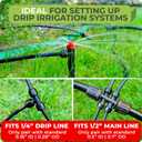 Carpathen Drip Irrigation Fittings Pack - Push-to-Connect Irrigation System Compatible - 3 x 4Way Coupler 1/2" to 1/4", 3 x 3 Way Tee T Shape Barbed 1/4 Drip Tubing Splitter, 5 x 1/4 End Plugs