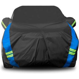 Avecrew SUV Car Cover Waterproof All Weather for Automobiles, Outdoor Heavy Duty Full Exterior SUV Covers (Length: 182"-191") (Black-Blue)