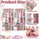 2 Pcs Floral Kitchen Curtain Vintage Pink Flower Window Curtains Over Sink Decor Mid Centurl Retro Farmhouse Patchwork Floral Small Window Cafe Short Curtains for Bathroom 27.5x39 Inch