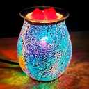 Wax Melt Warmer,Electric wax warmer for Scented Wax,Glass Wax Burner Birthday Gift for Her Mom,Fragrance Oil Burner Warmer for Home Office Wedding Birthday Gifts for Girl Sister Women Grandma (Colorful-Blue)