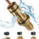 47582000 Thermostatic Shower Cartridge Compatible with Grohe Thermo-Element, 3/4" Brass Valve Replacement for GrohTemp 34902, Grotherm 34908, 34124, Precise Temperature Control
