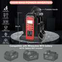 DC 18V to AC 120V Power Inverter Compatible with Milwaukee M18 18V Battery, 350W Pure Sine Wave Portable Power Inverter Converter with LCD Display and LED Light, 4 Battery Port