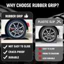 Rubber Tire Saver Ramps 4-Pack Wheel Chocks 60,000 lbs Heavy Duty, Prevent Flat Spots & Tire Damage, Anti-Slip for Car SUV RV & Trailer Long-Term Storage, Portable with Bag & Bubble Level