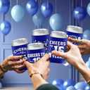 50th Birthday Can Cooler Sleeve Decorations, 12PCS 50th Party Favors for Men Women Blue & Silver Happy 50th Birthday Anniversary Party Supplies Decor Gift Beverage Cup Bottle Can Cover Personalized