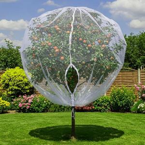 2Pack Large Fruit Tree Netting Protect Tomato Blueberry Bushes Strawberry from Cicada/Insect/Bug/Squirrel/Deer, Bird Garden Mesh Netting Plant Cover Pest Barrier with Drawstring/Zipper,7.877.87Ft
