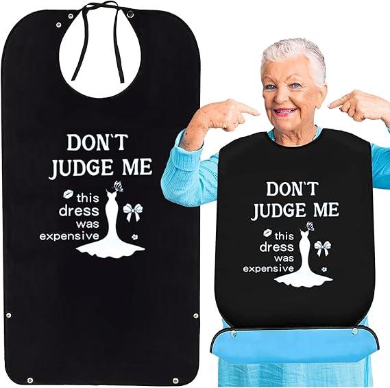 Funny Adult Bibs for Elderly Women Men, Washable Waterproof Adult Bibs for Eating with Crumb Catcher Dining Clothing Protectors for Adult Senior Special Needs