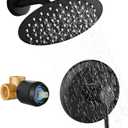 HUCKLE Shower Faucet Set with Shower Head, 8-Inch Black Shower Faucet with Valve, Single-Handle Rainfall Shower Head, Matte Black Shower Head for Bathroom