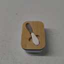 LANDNEOO Butter Dish with Lid and Butter Curler Knife - Unbreakable Stainless Steel Keeper Container with Double Silicone Sealing, for Kitchen Farmhouse Decor (White)