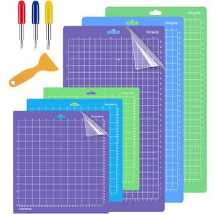 6PCS Cutting Mats Compitable with Explore Air 2/Air/One/Maker 3/Maker 3PCS 12x24 Sticky Mats Long 3PCS 12x12 Cricket Mats & Blades Standard Grip Light Grip Strong Grip Variety Pack Mats Accessories, 24x12 inches