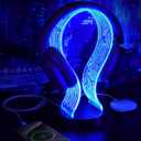 CoolGift Mart Light Up Headphone Stand with 16 Color Lights, PCB Pattern Acrylic Headset Stand with 1 USB and 1 Type-C Charging Ports, Gifts for Gamers Men Boy Father Dad and Music Lovers