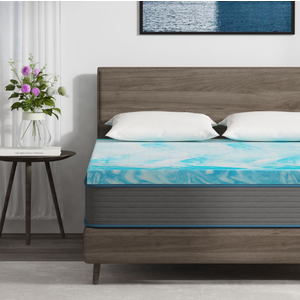 EGOHOME 4 inch Cooling Gel Memory Foam Mattress Topper, Full Mattress Topper, Blue