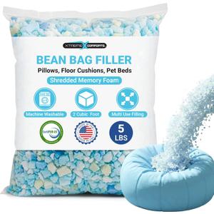 Xtreme Comforts Bean Bag Filler (5 Lbs) | Machine Washable Shredded Memory Foam Pillow Stuffing for Cushion, Couch, Bean Bag Refill Filling, Dog Beds, Stuffing For Stuffed Animals & Stuffing for Crafts
