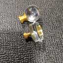 QOGRISUN 2-Pack Brass Crystal Cabinet Knobs,Glass Crystal Gold Drawer Knobs,1-1/4-Inch Round, Decorative Dresser Pulls, Modern Cabinet Hardware