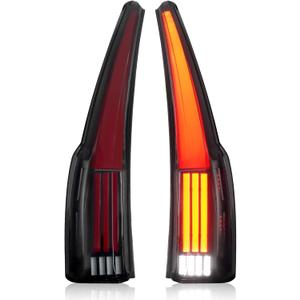 Full LED Tail Lights Assembly Fits for GMC Yukon/Yukon XL 2015 2016 2017 2018 2019 2020, Rear Taillights Lamps with 6 Holes Plug, Left Driver and Right Passenger Side, Black Housing Smoked Lens