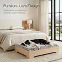 Elevated Wood Dog Bed Frame with Foam Mattress, WoodPattern, L