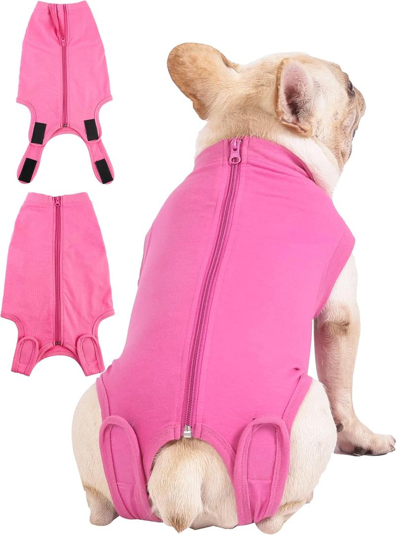 Dog Surgery Recovery Suit - After Spay, Abdominal Wounds Post Surgical Recovery, Anti Licking Breathable Dog Onesies for Small, Medium & Large Pet, Alternative Bandages Cone E-Collar (L(Back15- 17" Chest 21- 23" Weight 25- 36 lb))