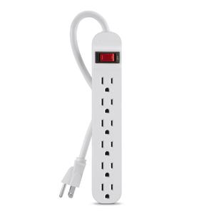 Belkin 6-Outlet Power Strip With 3ft Cord, White