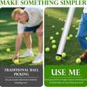 Tennis Ball Tube Picker Upper | DIY No-Bend Retriever Saves 70% Time | Multi-Scoop for Tennis/Pickleball Coaches & Players