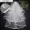 Wedding Veil,Bridal Veil,Veils for Women Wedding,2 Tiers White Bridal Veils with Comb,Tulle Veils for Brides (White)