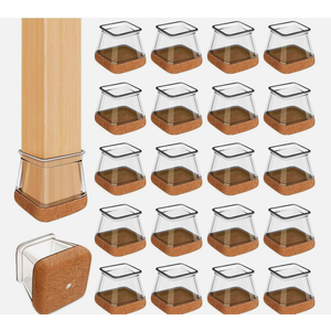 20 Pcs Chair Leg Floor Protectors for Hardwood Floors Clear Rubber Furnitu