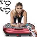 Natini Vibration Plate Exercise Machine - Whole Body Workout Vibration Platform Lymphatic Drainage Machine for Weight Loss Home Fitness with Resistance Bands Remote