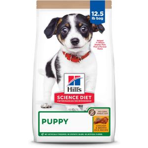 Hill's Science Diet Puppy, Puppy Premium Nutrition, Dry Dog Food, No Corn, Wheat, Soy Chicken & Brown Rice, 12.5 lb Bag BBD 09 2026