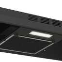 Under Cabinet Range Hood 30 inch, Ducted/Ductless Convertible Kitchen Stove Hood, Stainless Steel Vent Hood w/Rocker Button Control, 2 Speeds Exhaust Fan, 280CFM, Black