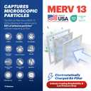 BNX TruFilter 16x16x1 Air Filter MERV 13 (4-Pack) - MADE IN USA - Electrostatic Pleated Air Conditioner HVAC AC Furnace Filters for Allergies, Pollen, Mold, Bacteria, Smoke, Allergen, MPR 1900 FPR 10