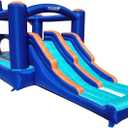 Inflatable Obstacle Course Bounce House for Kids - 2 Racing Slides, Jumping Area, Tunnel & Climbing Walls with Blower for Indoor or Outdoor