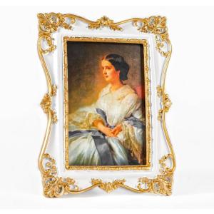 4x6 Vintage Picture Frame, White Gold Picture Frame with Real Glass Front, Ornate Antique Retro Photo Frame, Wall or Table Top Photo Display, Vintage Decor, Gallery