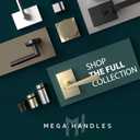 Mega Handles Ralph Entry Door Handle & Deadbolt Lock - 1 Pack Reversible Heavy Duty Brushed Nickel Door Handles & Deadbolt for Interior/Exterior Doors, Fits All Standard Doors - Satin Nickel