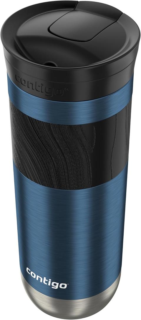 Contigo Byron 2.0 Stainless Steel Travel Mug with Snapseal Lid and Grip 20oz, Blueberry, Great for hot and cold beverages