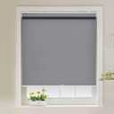 AOSKY Cordless Roller Shades Blackout Blinds for Windows Room Darkening Rolled Up Shades with Spring System, UV Protection Window Shades Door Blinds for Home and Office (28" W x 72" H, Grey)