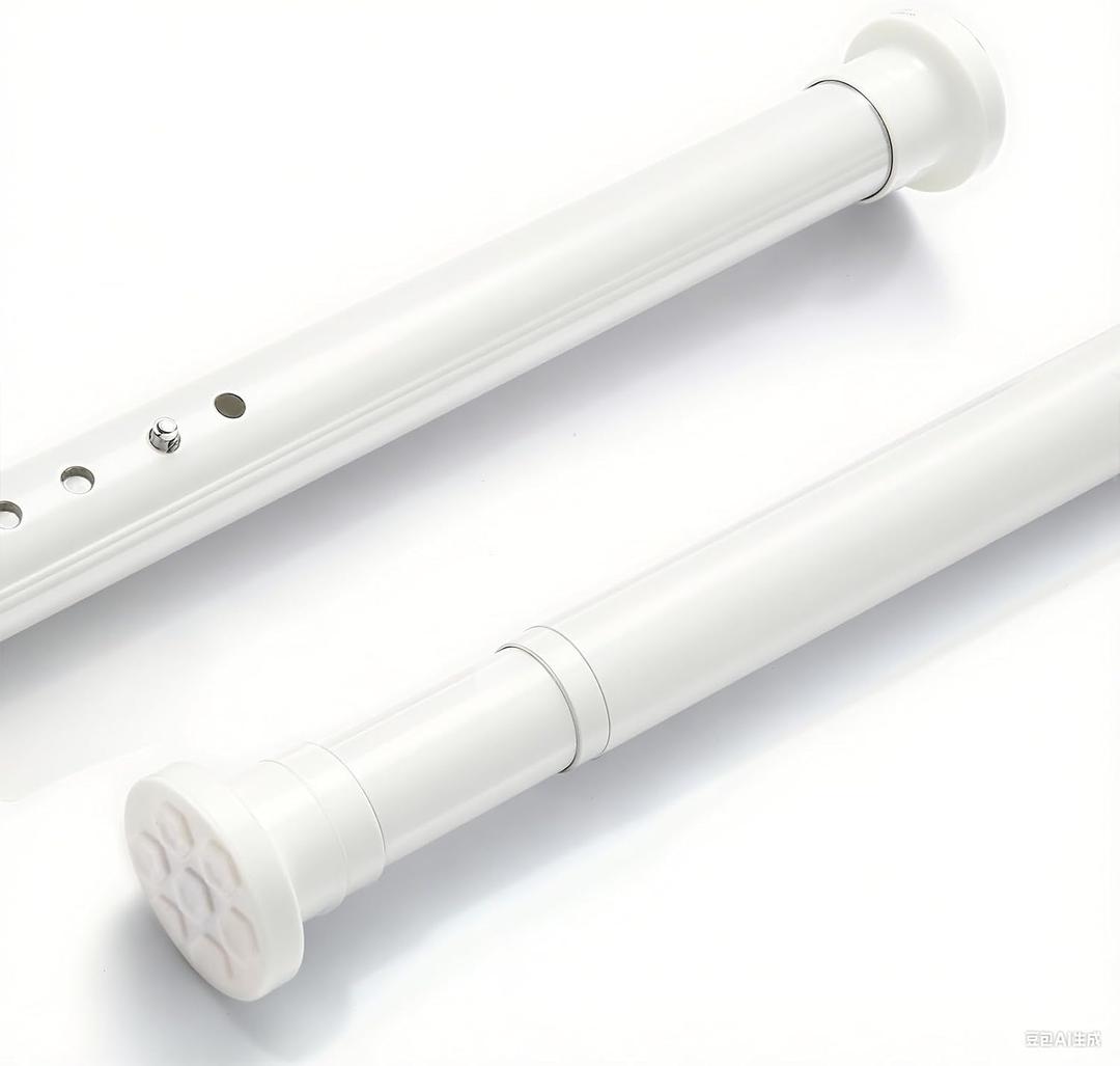 Tension Curtain Rod for Window, 28 to 43 Inches, Heavy Duty No-Drilling Tension Rod, Non-Slip Spring Loaded Shower Rod, Adjustable, Renter Friendly, White