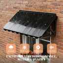 Awning for Door Entrance, 52.7" x 29" Polycarbonate Door/Window Awning Exterior with Fixed Triangular Steel Frame, Metal Canopy for Porch, Patio, Balconies, All-Weather, Rain/Snow Protection