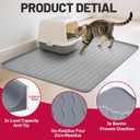 Large Silicone Cat Mat for Litter Box, 34"x22" Waterproof & Urine-Proof Pad with Litter-Trapping Waves, Non-Slip, Easy Clean & Paw-Safe (Gray)