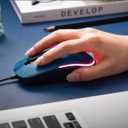 seenda Wired Mouse - USB Computer Mice Wired with RGB Backlit Optical LED Mouse with Attached USB Cord for Laptops Notebooks Chromebook - Blue & Black