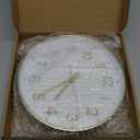 Modern Wall Clock, 10 Inch Digital Wall Clocks Battery Operated, Round Non Ticking Silent Analog Clock for Bedroom Living Room Kitchen Office Gym Classroom Decor, Gold Battery Clock