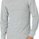 Amazon Essentials Men's Long Sleeve Waffle Shirt (Light Grey Heather) XS