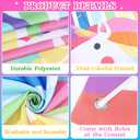 Unicorn Door Cover Decorations Macaron Rainbow Party Porch Banner Colorful Unicorn Photo Backdrop Large Pastel Rainbow Shaped Hanging Banner Sign for Classroom Baby Shower Birthday Party Supplies