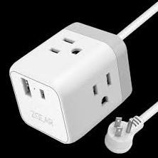 ZGear 3 Outlet AC Power Cube with USB A & USB C Fast Charger 5.25 Ft White ZGear 3 Outlet AC Power Cube with USB A & USB C Fast Charger 5.25 Ft White