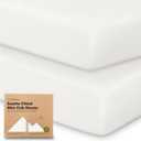 2-Pack Mini Crib Sheets Fitted - 38x26 Pack N Play Sheets for Pack and Play Mattress, Organic Cotton, Soft & Breathable Playard Bedding, Neutral Mini Toddler Bed Cover for Boys, Girls (Soft White)