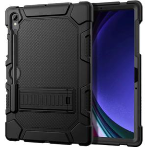 Case for Samsung Galaxy Tab S10 Lite / S10 FE / S9 FE 5G 10.9 Inch / Galaxy Tab S9 11 inch 2023 with S Pen Holder/ Kickstand, Military Grade Shockproof Protective Tablet Cover (Black)