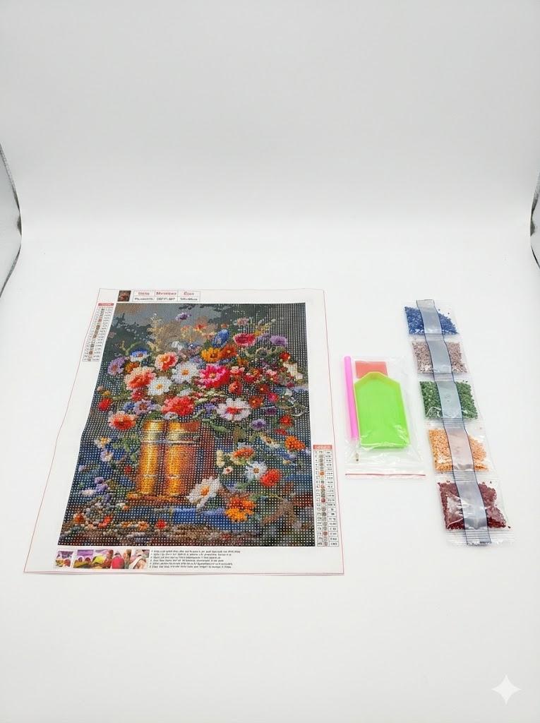 Diamond Bead Art 30x40 Size Flowers in a vase Picture