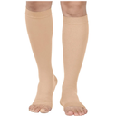 MGANG® 20-30 mmHg Compression Stocking for Men and Women, Medical Compression Socks, Knee High Length, Open Toe, for DVT, Varicose Veins, Relief Shin Splints, Edema, Beige Large (Size 4XL)