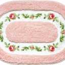 QMEAKMONY Bathroom Rugs Romantic Rose Flower Shaggy Area Rugs for Living Room Bedroom Kitchen Non Slip Absorbent Bath Mat Door Mat Washable(Pink,16x24 in)