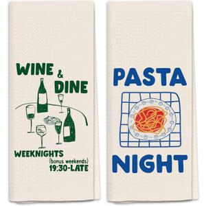 Italian Kitchen Towels Set 2, Italian Kitchen Decor, Bar Towels for Kitchen Bartender, Retro Dish Towels for Hand Towels, Aesthetic Kitchen Decoration, 16x24 Inch