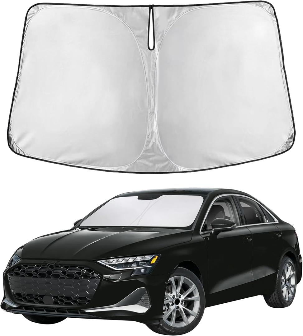 EcoNour Windshield Sunshade Compatible for Audi A3 2022-2023 2024 2025, Sun Visor for Front Windshield & Window Sun Shade Cover, UV Heat Blocker & Protector, Car Accessories