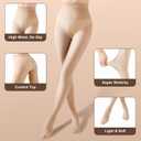 Women's Run Resistant Light Control Top Tights, 40D Semi-Sheer Pantyhose for Everyday Comfort (Medium, Natural)