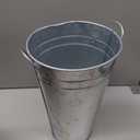 Irenare 12 Inch Vintage Galvanized Flower Bucket Metal Flower Vase Farmhouse French Bucket Planter Metal Floral Container for Party Table Centerpiece Weddings Home(Silver,6 Pcs)